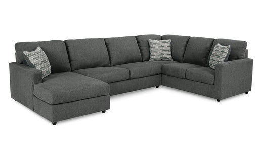 Edenfield Gray Polyester Sectional Sofa