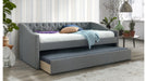 Loretta Gray Upholstered Twin Day Bed With Trundle