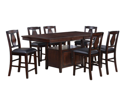 Tuscan Hills Brown Wood Counter Height 7pc Dining Table & Chair Set