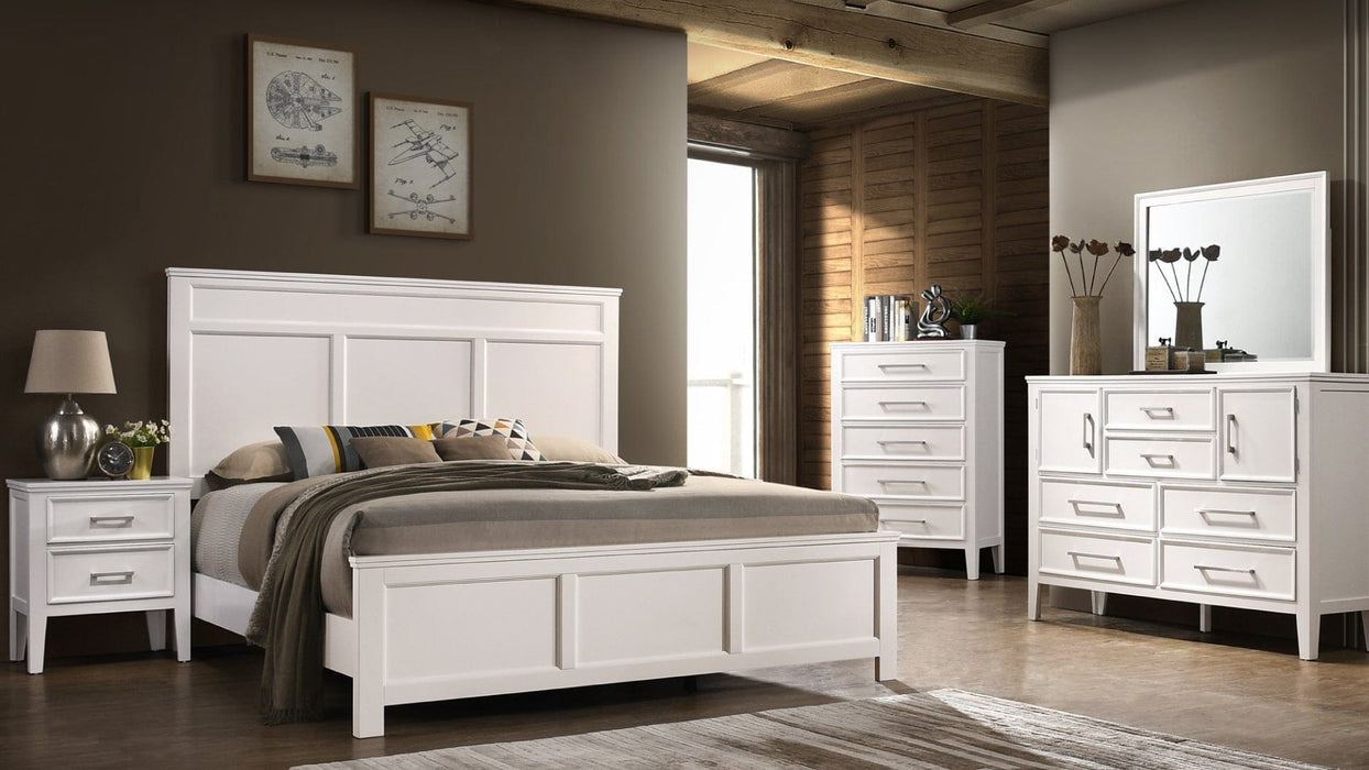 Andover White Wood Queen Bed