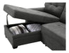 Ashlyn Gray Fabric Sectional Sofa Bed
