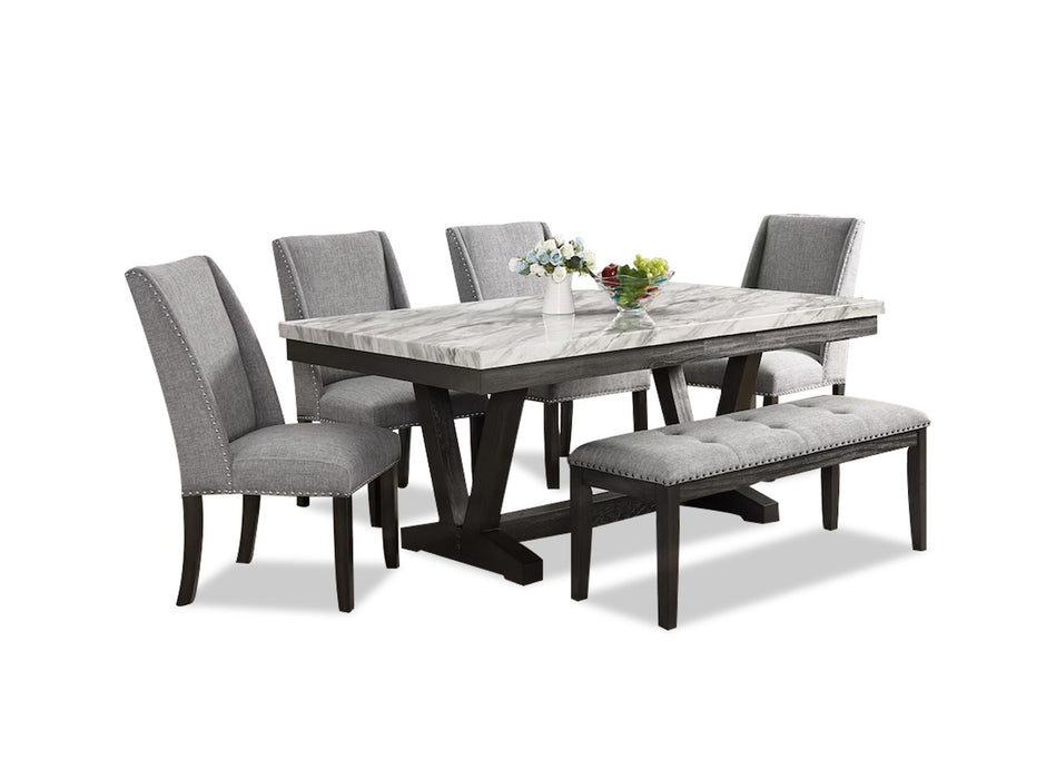 Everdeen 6pc Dining Table, Chair & Bench Set