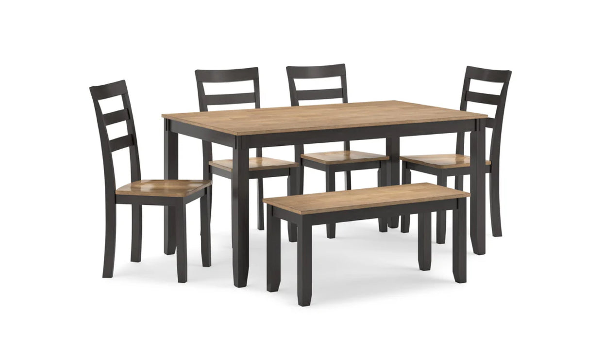 Gesthaven 6pc Dining Table, Chair & Bench Set