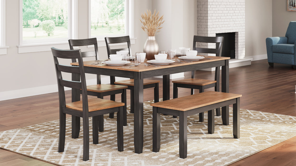 Gesthaven 6pc Dining Table, Chair & Bench Set