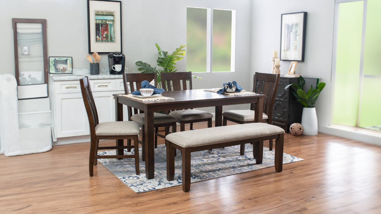 Landry 6pc Dining Table, Chair & Bench Set