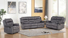8077 Gray Fabric Reclining Sofa, Loveseat, And Chair Set