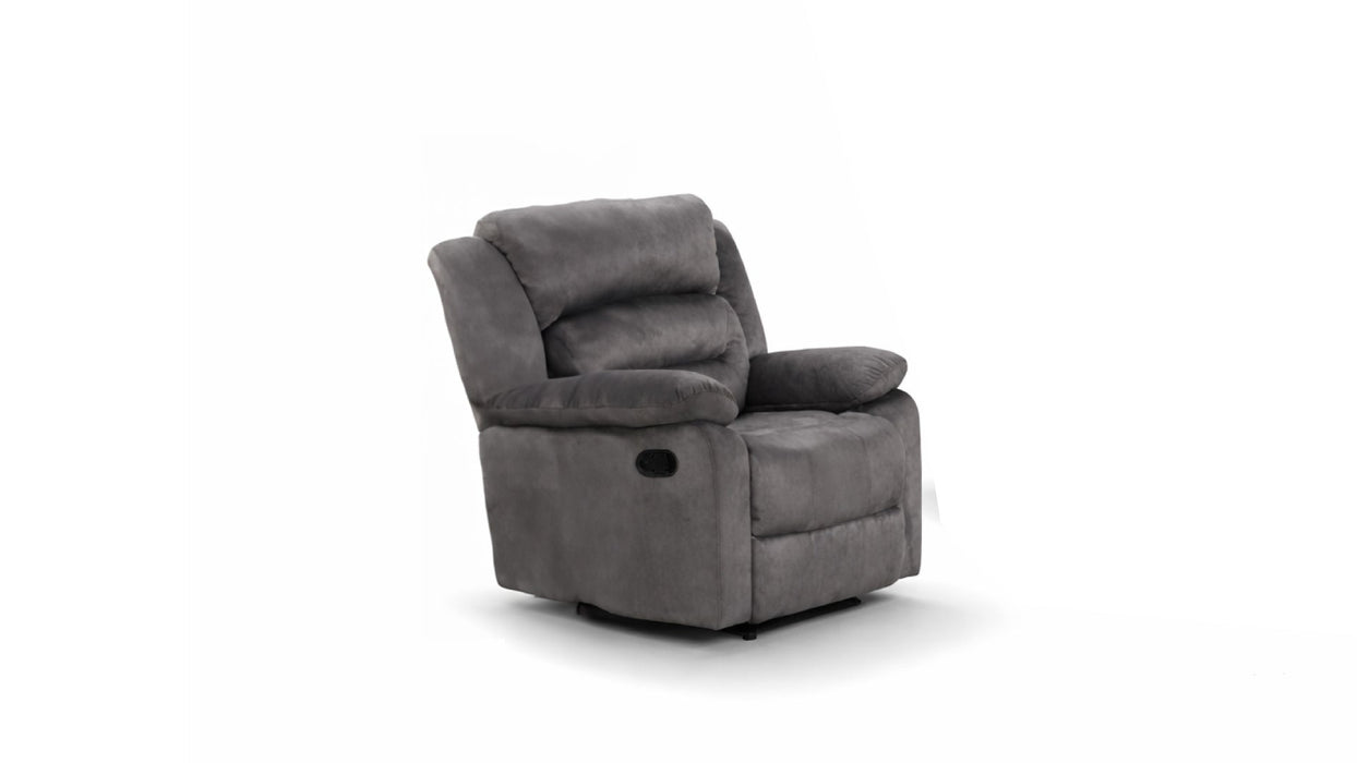 8077 Gray Fabric Reclining Sofa, Loveseat, And Chair Set