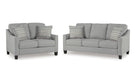 Adlai Gray Polyfiber Sofa & Loveseat Set