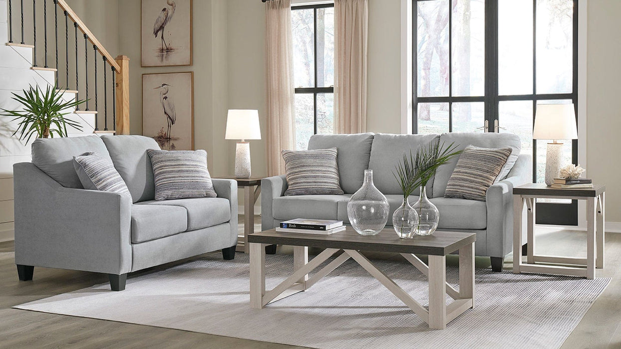 Adlai Gray Polyfiber Sofa & Loveseat Set
