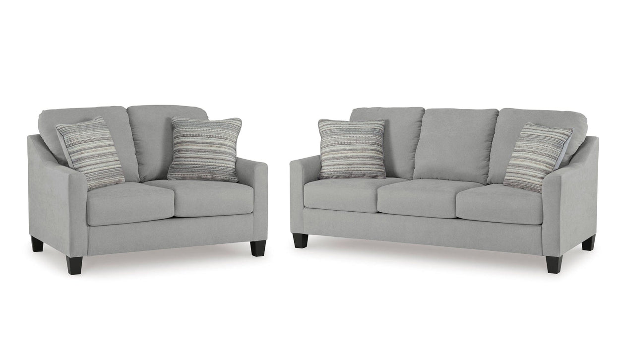 Adlai Gray Polyfiber Sofa & Loveseat Set