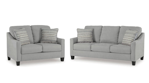 Adlai Gray Polyfiber Sofa & Loveseat Set