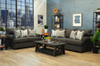 Alison Splash Gray Polyester Blend Sofa & Loveseat Set