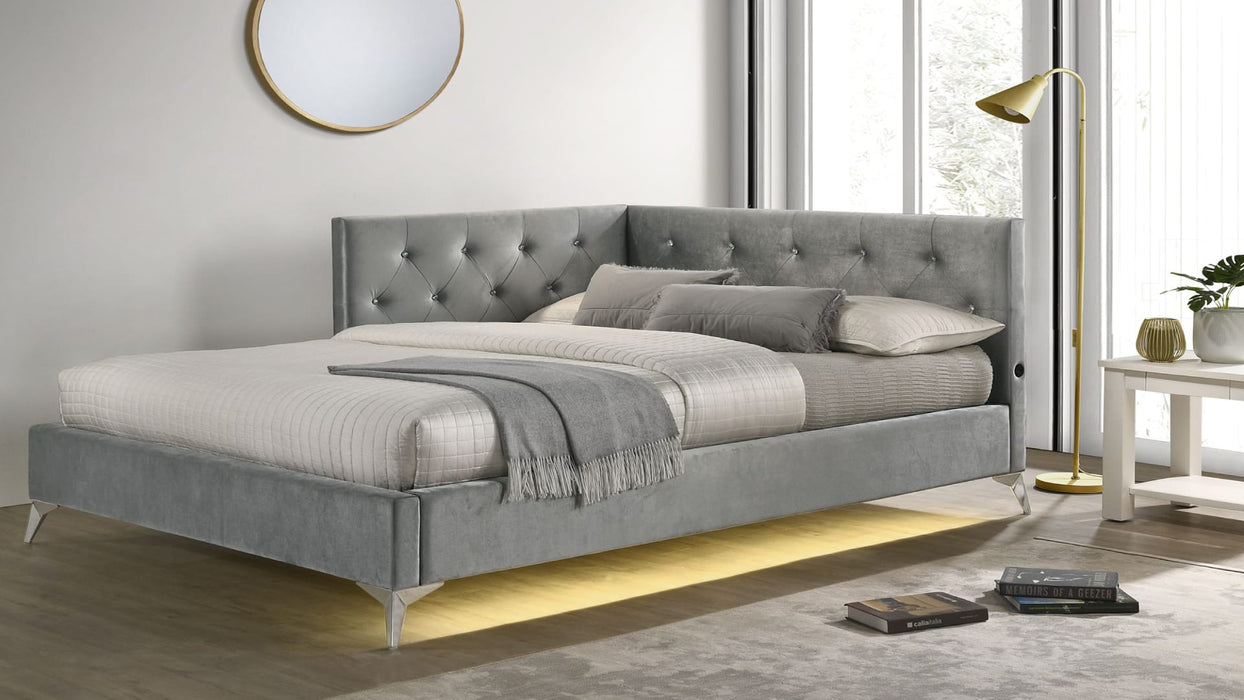 Amberely Gray Fabric Full Bed