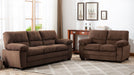 Andres Brown Polyester Fabric Sofa & Loveseat Set