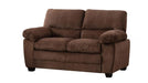 Andres Brown Polyester Fabric Sofa & Loveseat Set
