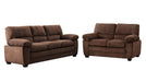 Andres Brown Polyester Fabric Sofa & Loveseat Set