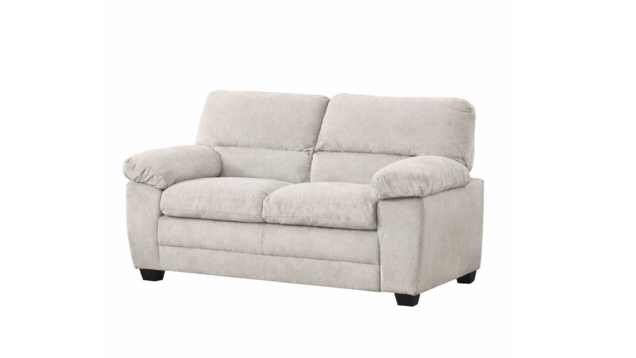 Andres Brown Polyester Fabric Sofa & Loveseat Set