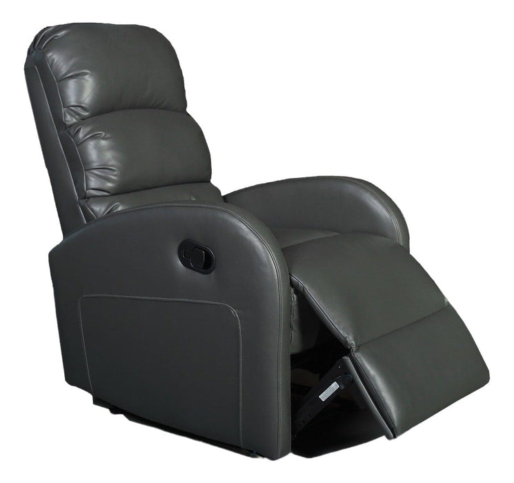 Arlo Gray Faux Leather Push Back Recliner