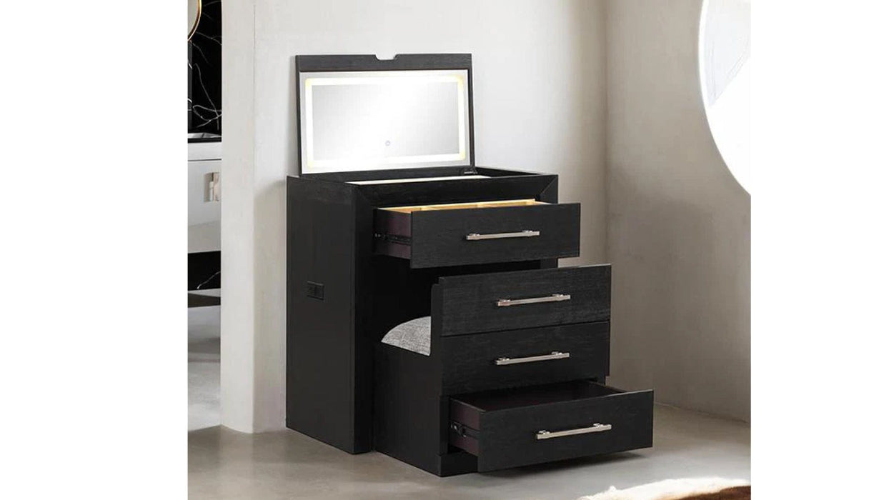 Ashburton Black Wood And Upholstered Vanity