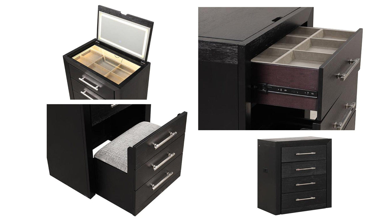 Ashburton Black Wood And Upholstered Vanity