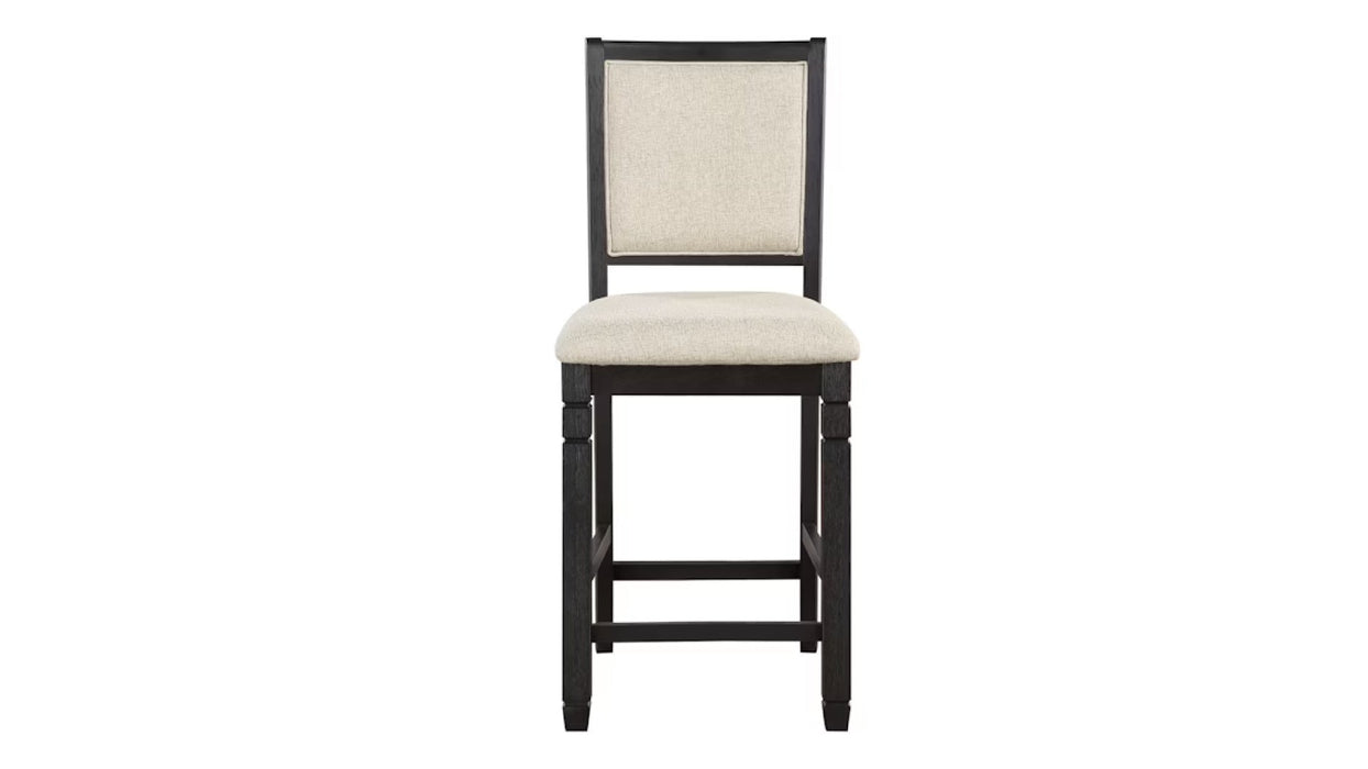 Asher Brown Wood And Upholstered Counter Height 5pc Dining Table & Ch