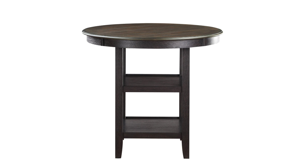 Asher Brown Wood And Upholstered Counter Height 5pc Dining Table & Ch