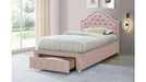 Ashleigh Pink Fabric Twin Bed