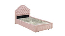 Ashleigh Pink Fabric Twin Bed