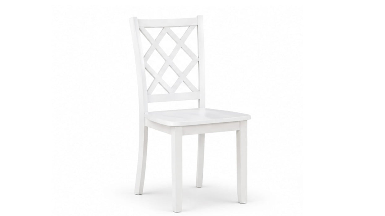 Astoria White Wood Standard Height 5pc Dining Table & Chair Set