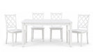 Astoria White Wood Standard Height 5pc Dining Table & Chair Set