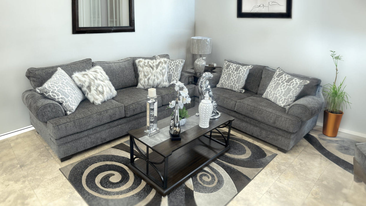 Atlantis Gray Fabric Sofa & Loveseat Set