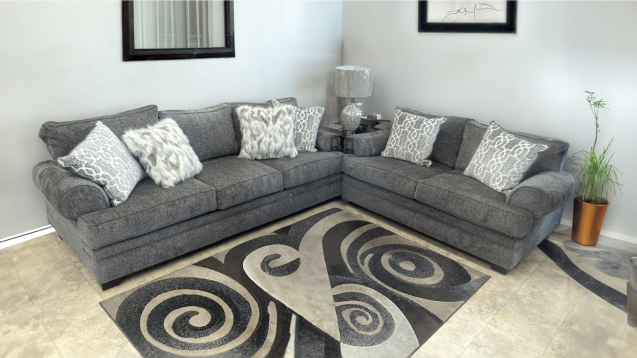 Atlantis Gray Fabric Sofa & Loveseat Set