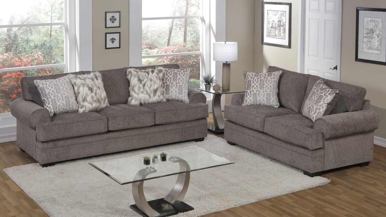 Atlantis Gray Fabric Sofa & Loveseat Set