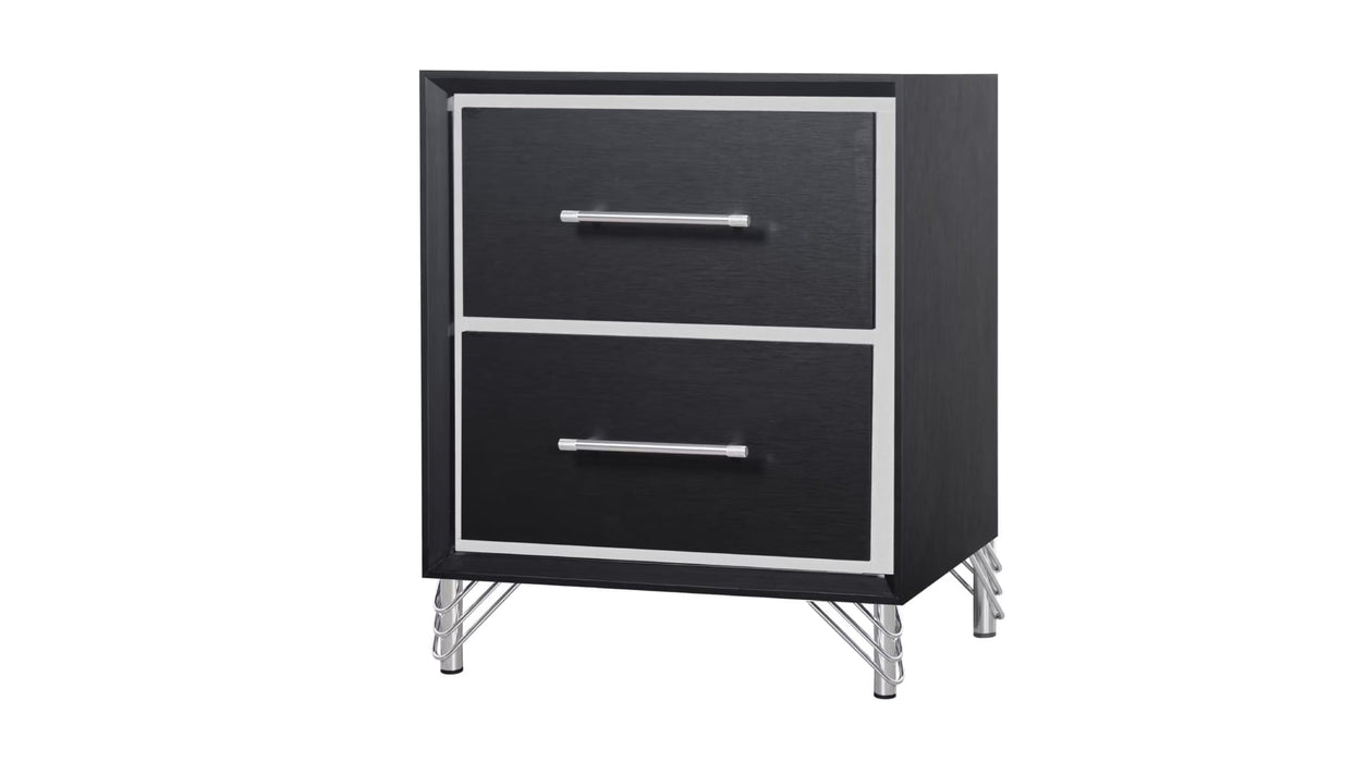 Ava Black Wood And Upholstered Queen Bedroom Set