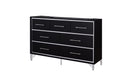 Ava Black Wood And Upholstered Queen Bedroom Set