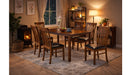 Avalon Brown Wood And Upholstered Standard Height 7pc Dining Table &