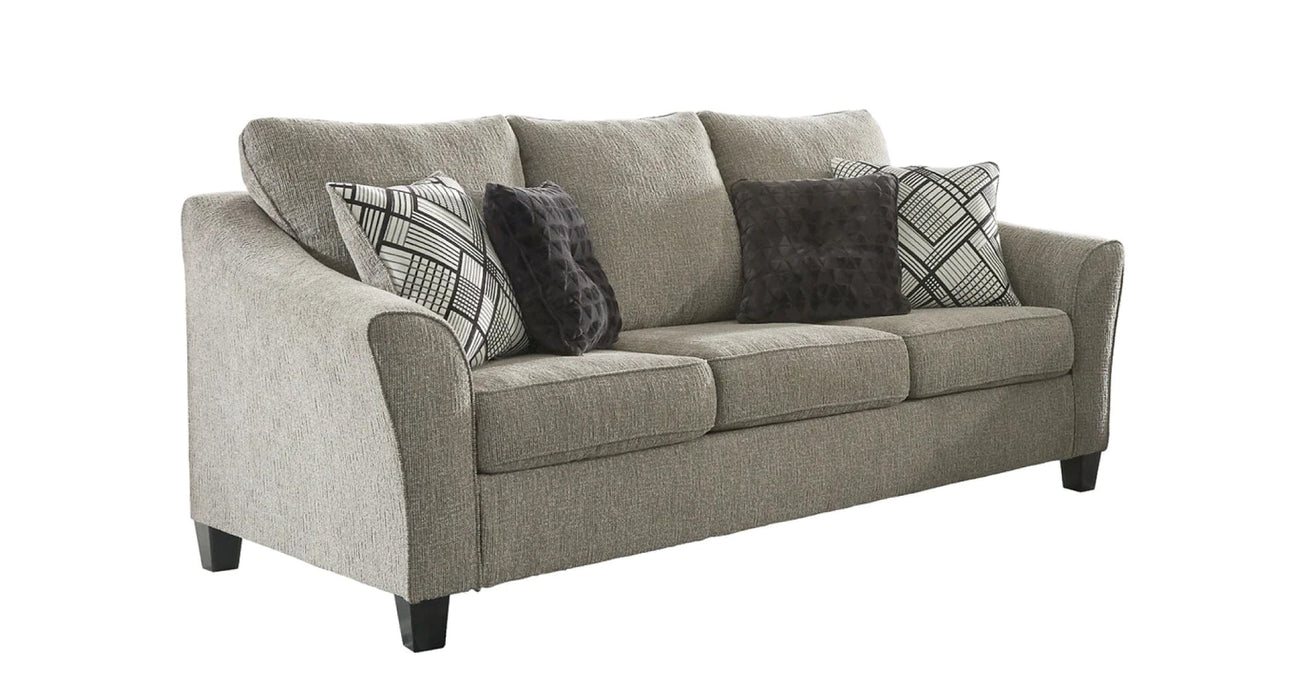 Barnesley Platinum Polyester Fabric Sofa & Loveseat Set
