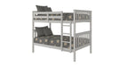 Bella Gray Wood Twin Over Twin Bunk Bed