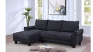 Belle Black Fabric Sectional Sofa