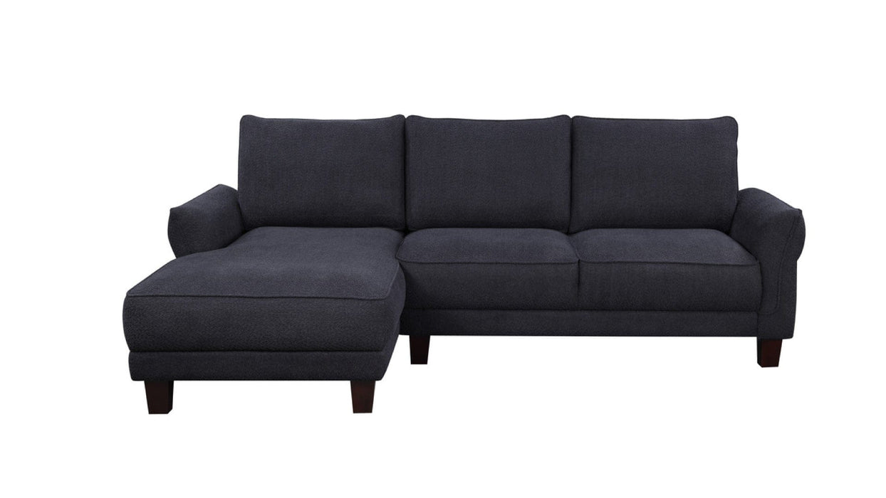 Belle Black Fabric Sectional Sofa