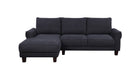 Belle Black Fabric Sectional Sofa