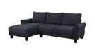 Belle Black Fabric Sectional Sofa