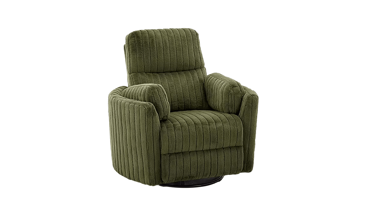 Belper Green Fabric Power Glider Recliner