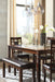 Bennox Brown Wood And Upholstered Standard Height 6pc Dining Table &