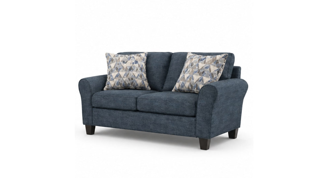 Beocci Blue Fabric Sofa & Loveseat Set