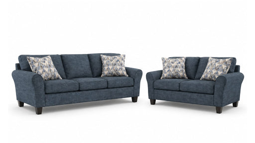 Beocci Blue Fabric Sofa & Loveseat Set