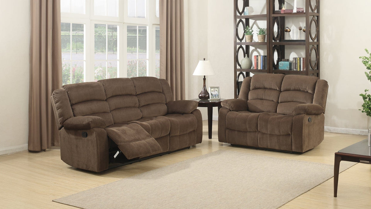 Bill Brown Fabric Reclining Sofa And Loveseat Set