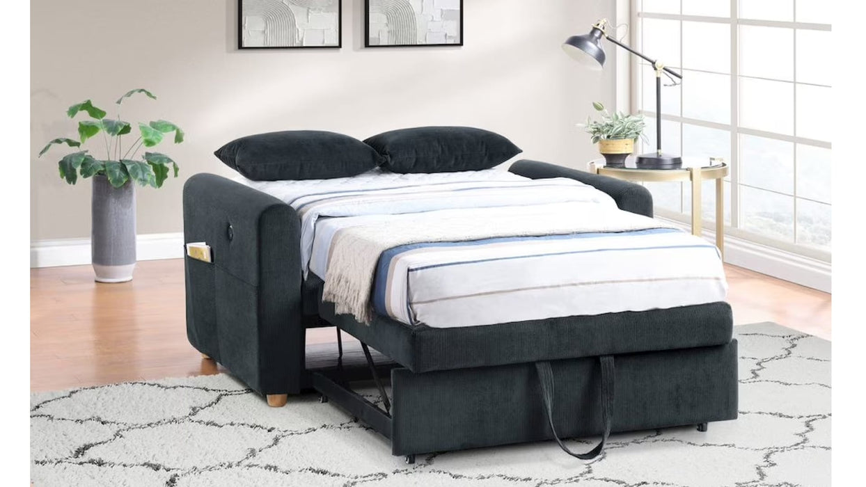 Black Fabric Loveseat Sleeper