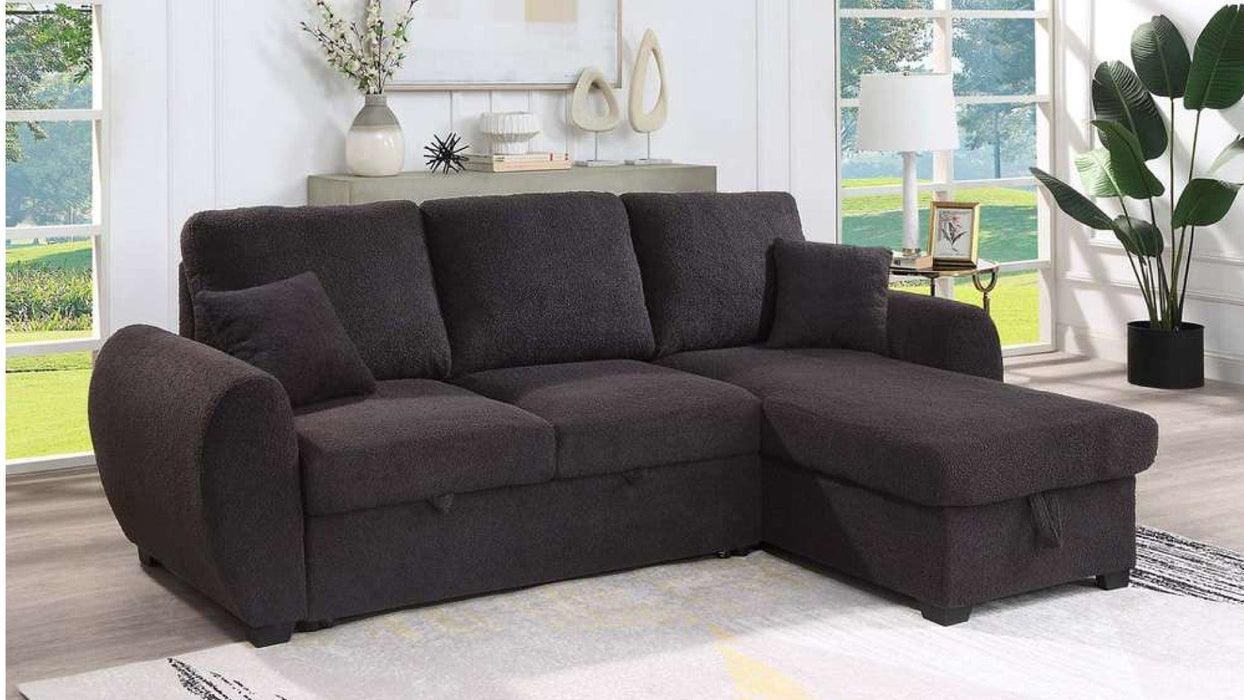 Black Fabric Sectional Sleeper Sofa