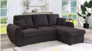 Black Fabric Sectional Sleeper Sofa
